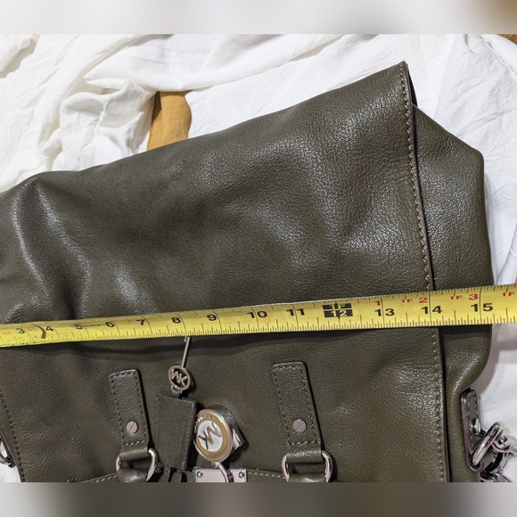 MICHAEL KORS HAMILTON LARGE MANDARIN OLIVE GREEN SAFFIANO LEATHER TOTE BAG NEW - Picture 14 of 15